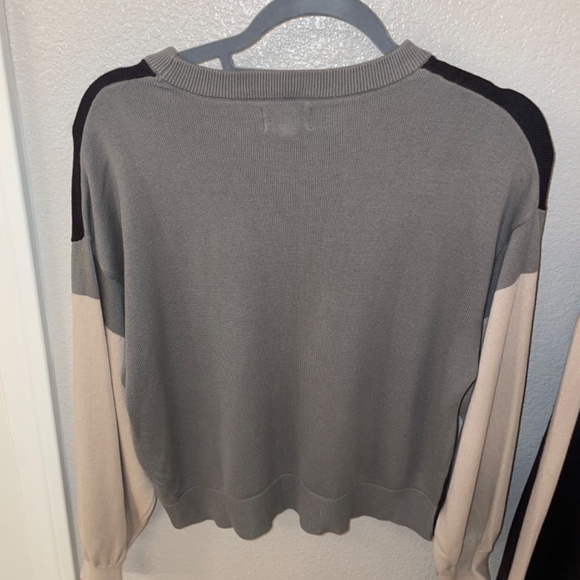 MONROW Color Block Gray/Tan Two-Piece Knit Jogger Set Size S/M - Picture 6 of 15